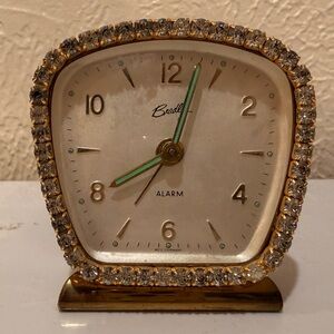 Vintage Bradley rhinestone alarm clock